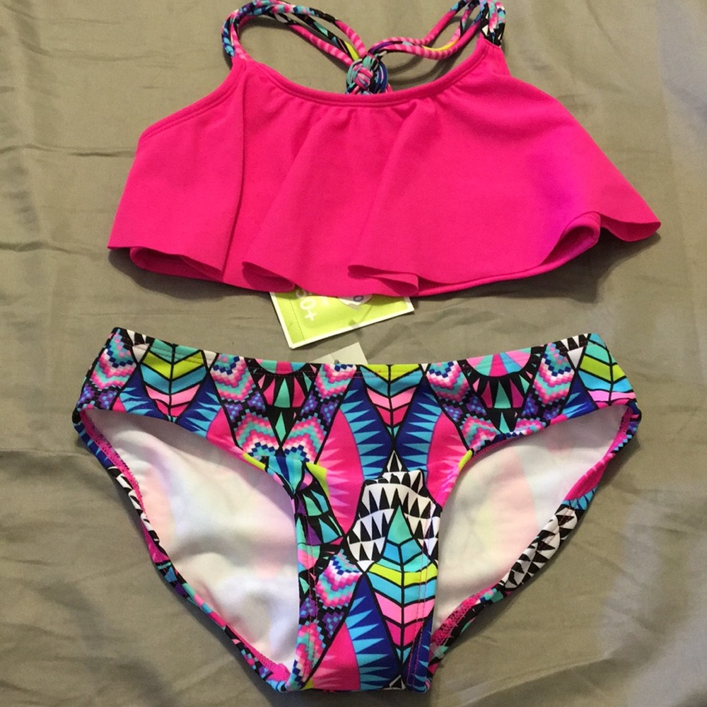 Girls two-piece bathing suit.